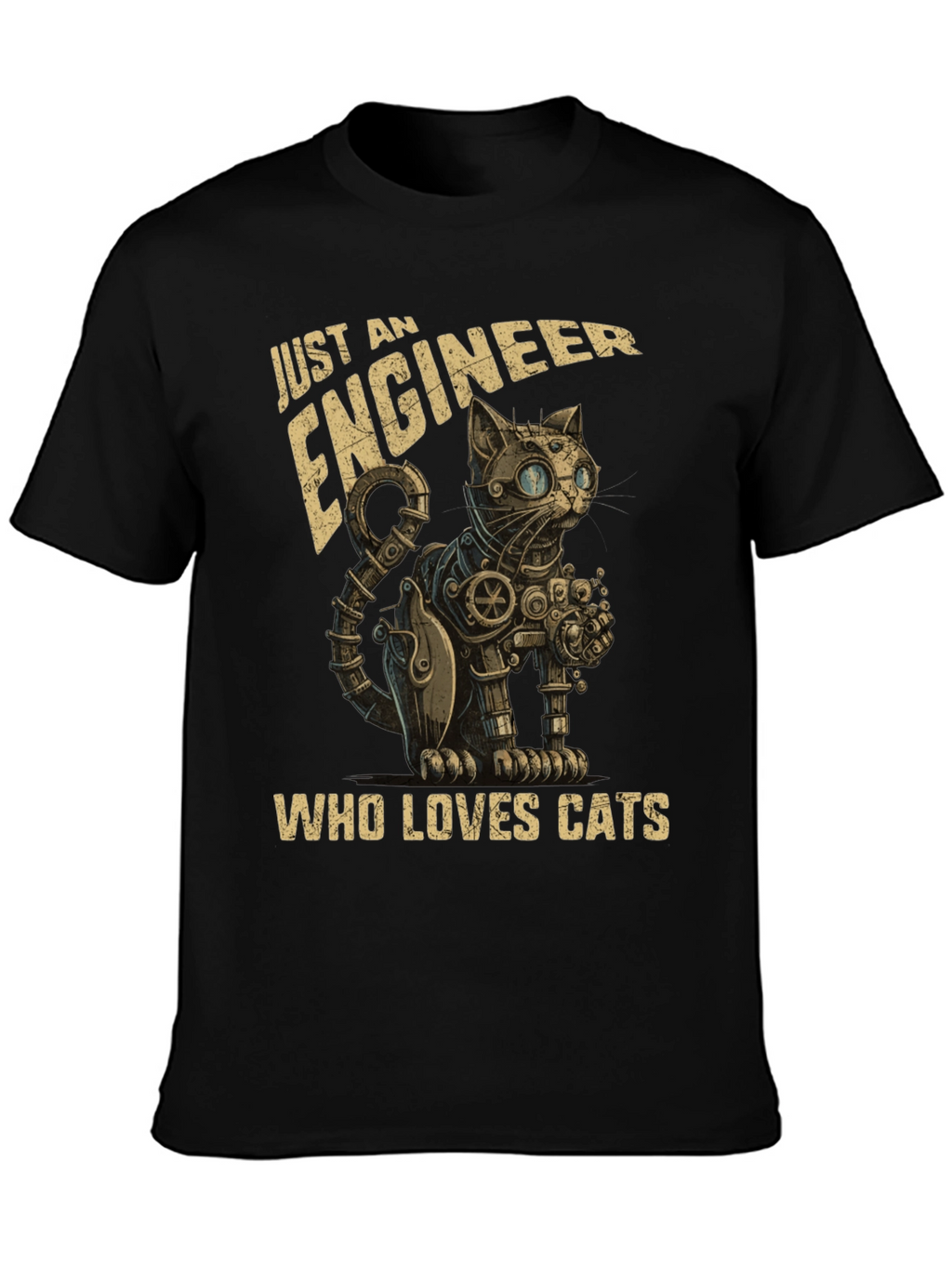 Engineer Cat Lover T-Shirt - Steampunk Style