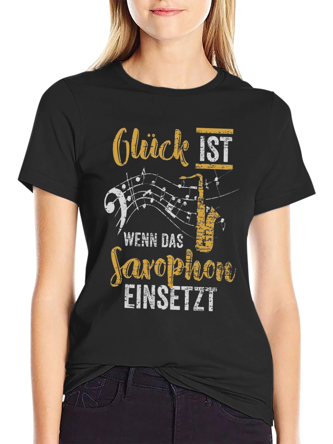 Saxophone Music T-Shirt - Glück ist wenn das Saxophon einsetzt