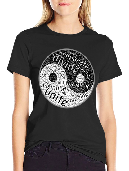 Yin Yang Word Art Graphic T-Shirt