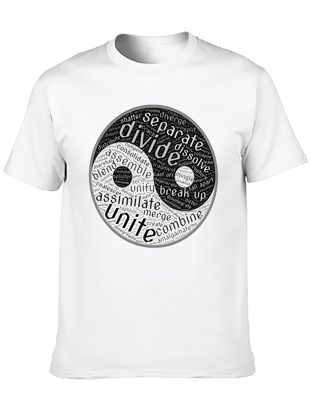 Yin Yang Word Art Graphic T-Shirt