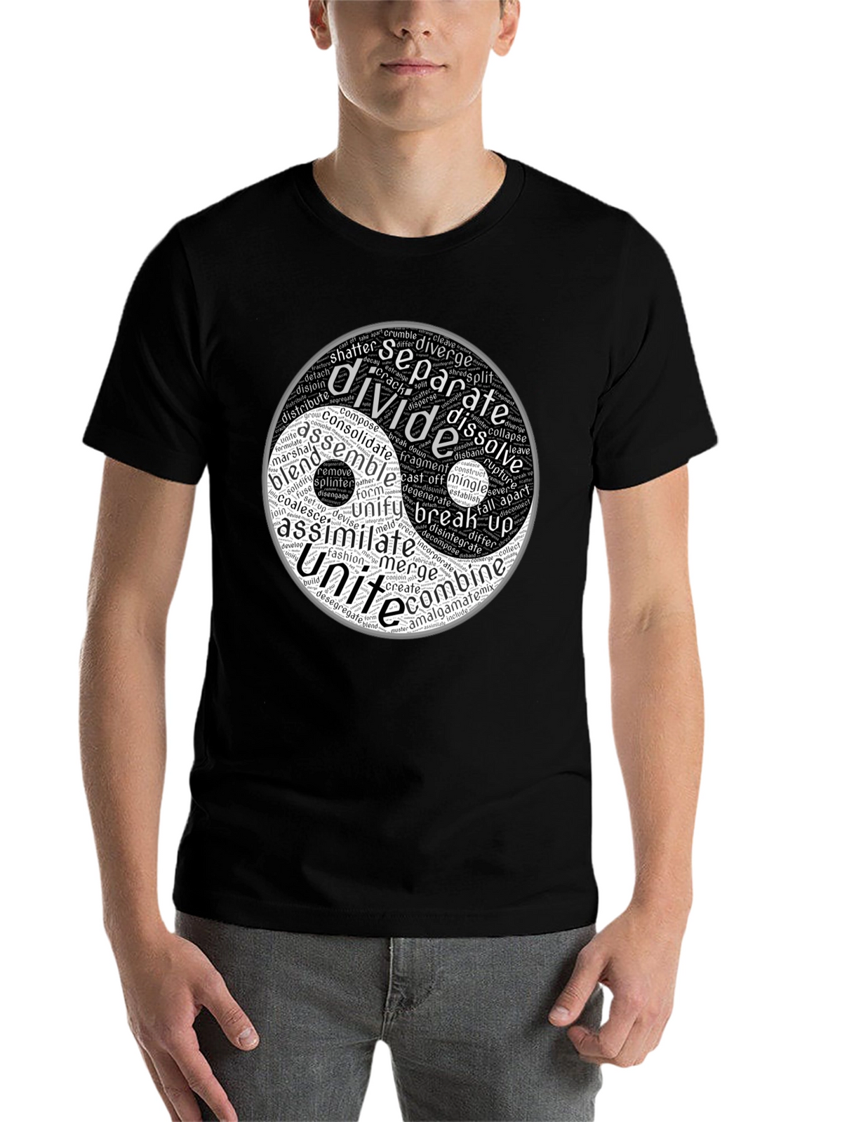Yin Yang Word Art Graphic T-Shirt