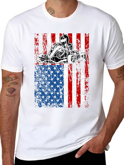 Go Kart USA Flag Graphic Tee - Black