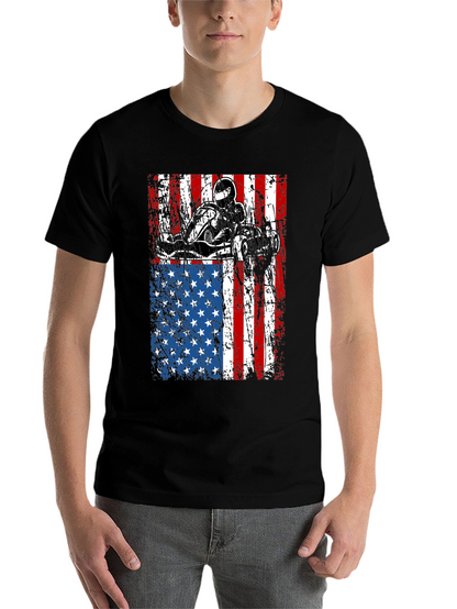 Go Kart USA Flag Graphic Tee - Black