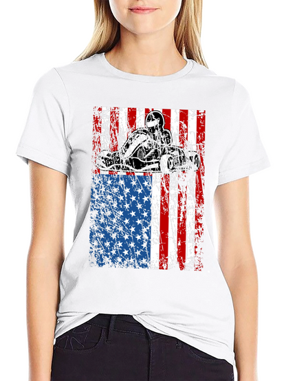 Go Kart USA Flag Graphic Tee - Black