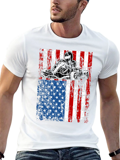 Go Kart USA Flag Graphic Tee - Black