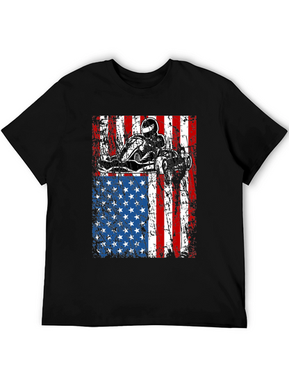 Go Kart USA Flag Graphic Tee - Black