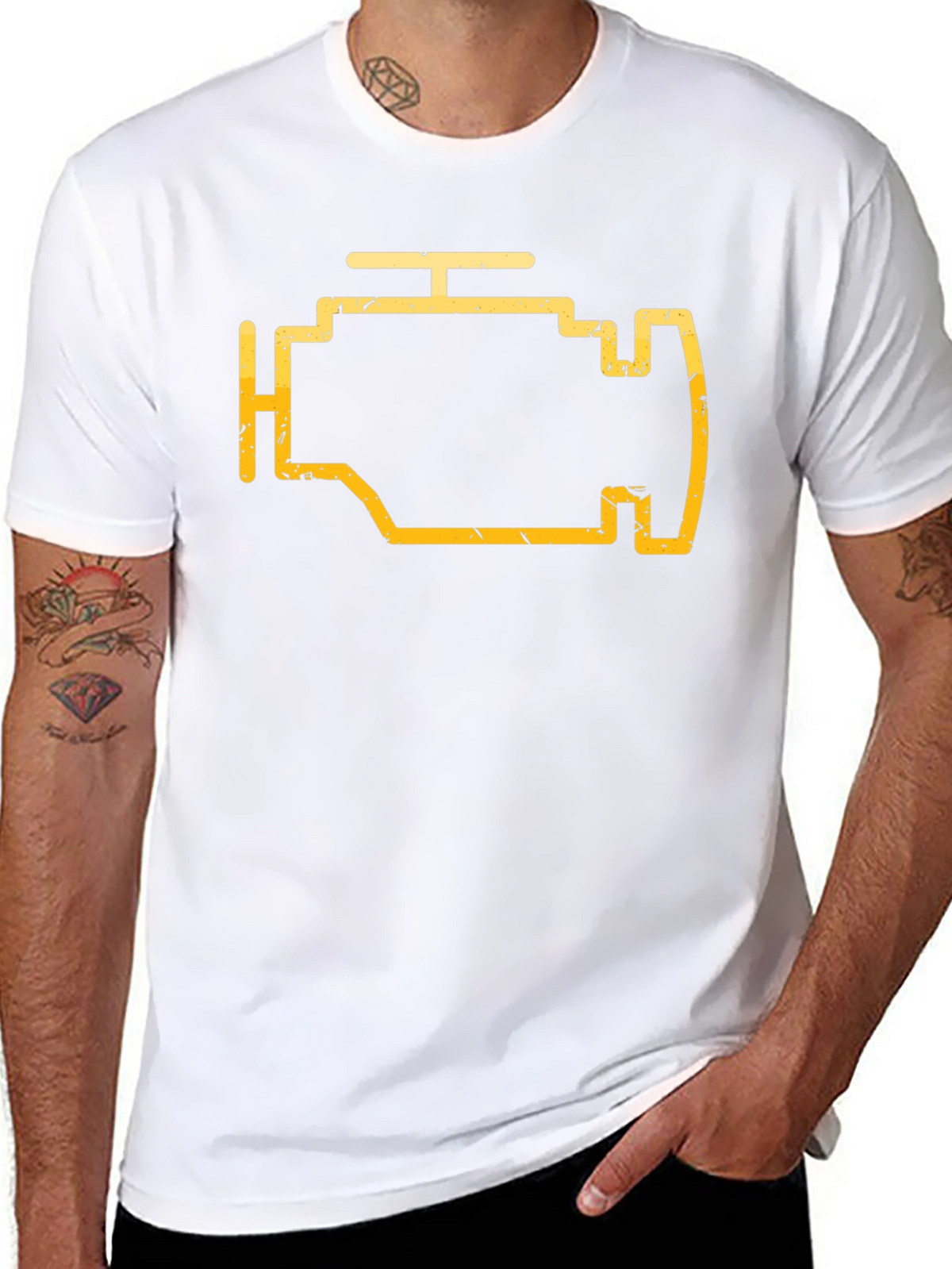 Check Engine Light Graphic Tee - Mechanic Shirt
