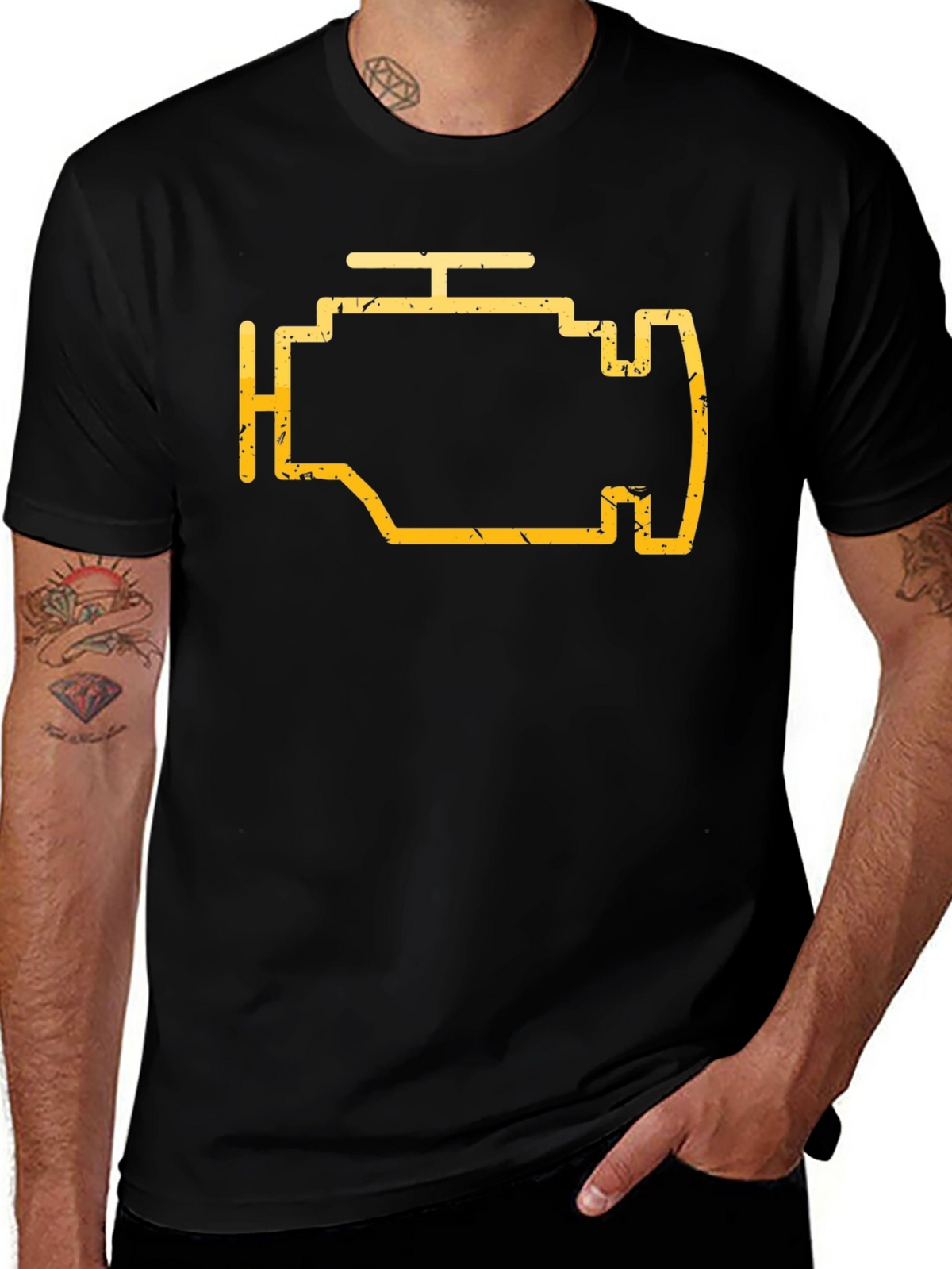 Check Engine Light Graphic Tee - Mechanic Shirt