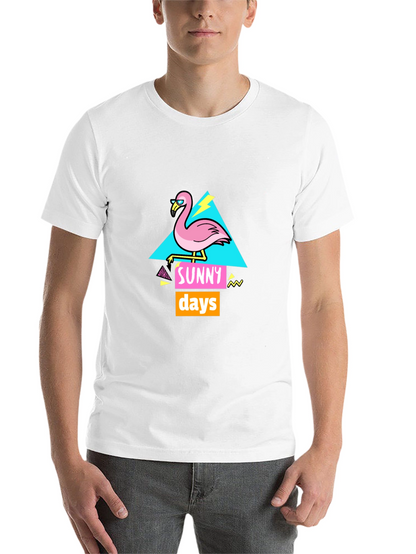 Sunny Days Flamingo Graphic T-Shirt - Black