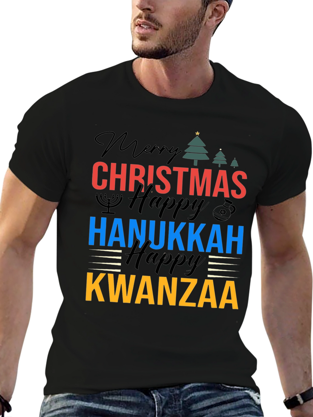 Holiday T-Shirt: Christmas Hanukkah Kwanzaa