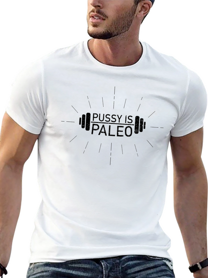 Pussy Is Paleo Black Graphic T-Shirt