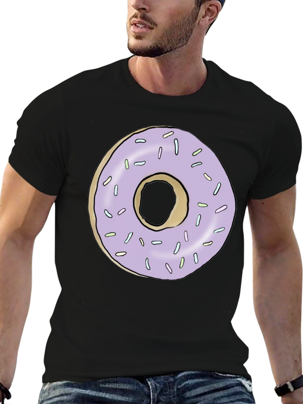 Donut Graphic Tee - Black Casual T-Shirt