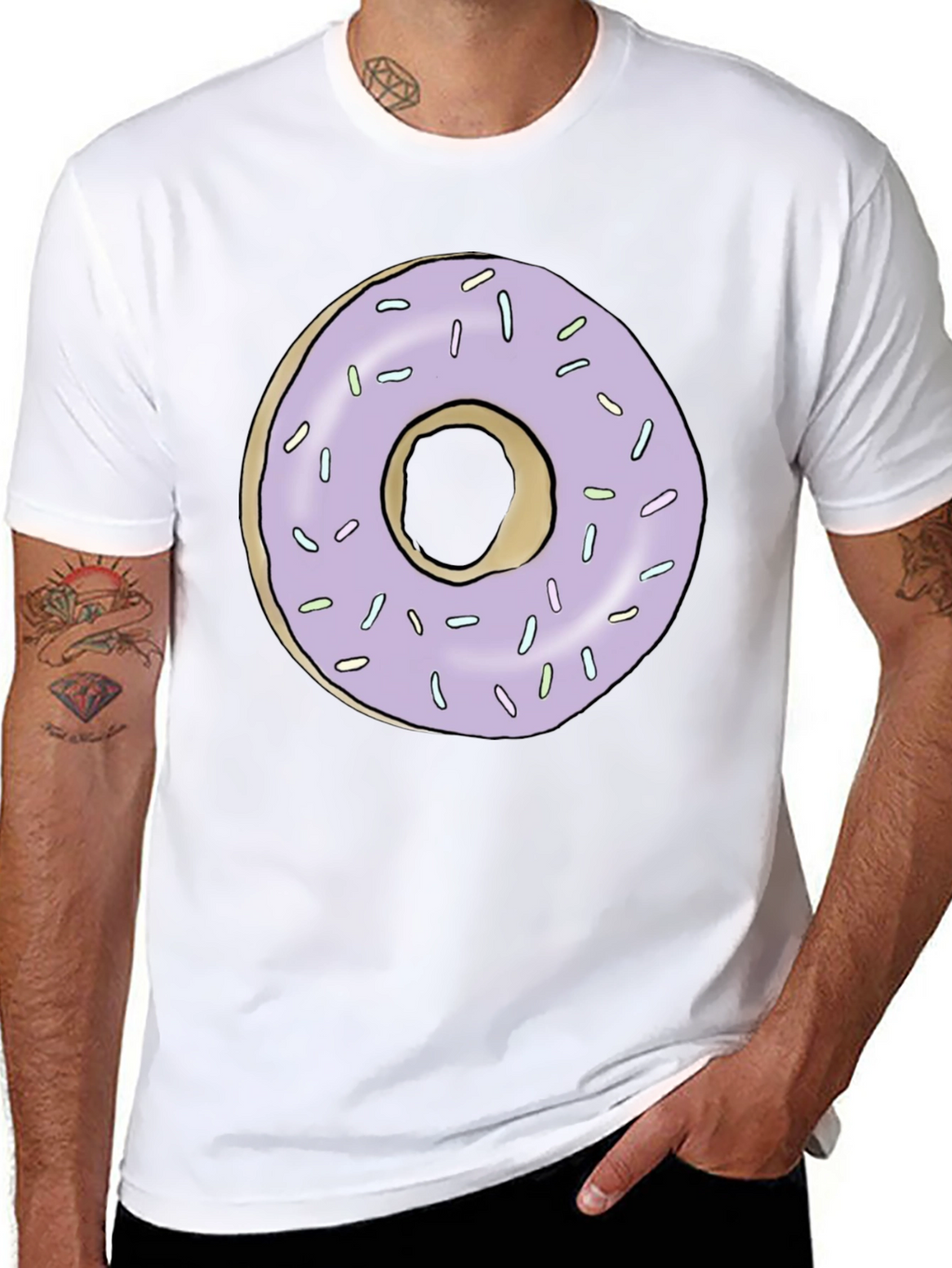 Donut Graphic Tee - Black Casual T-Shirt