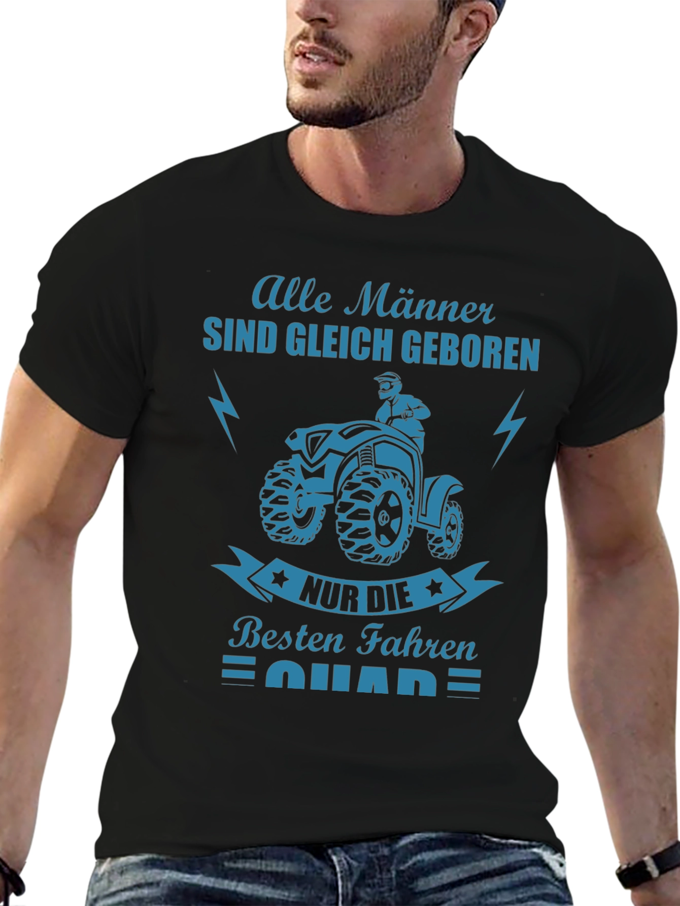 Mens Black T-Shirt with ATV Graphic