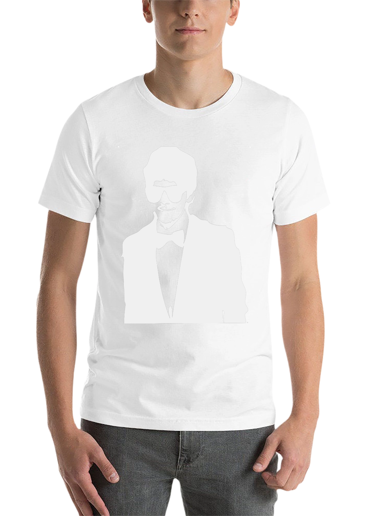Stylish Black T-Shirt with White Silhouette Graphic