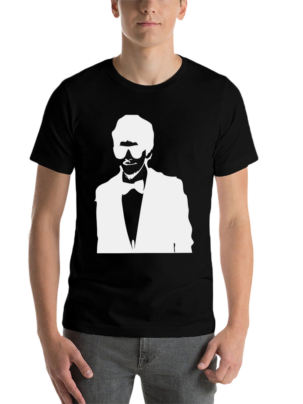 Stylish Black T-Shirt with White Silhouette Graphic