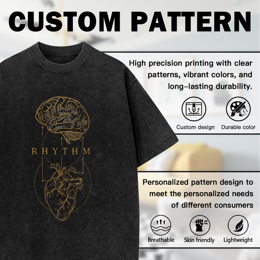 Brain And Heart Rhythm Line Art