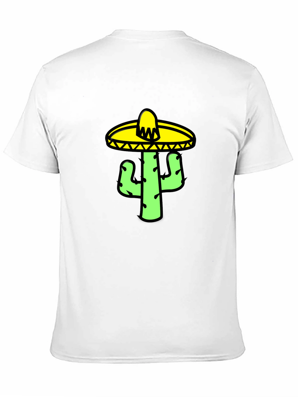 Cactus Sombrero Graphic Tee - Black Cotton T-Shirt