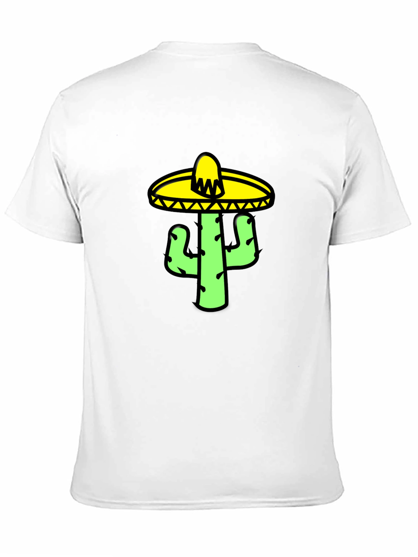 Cactus Sombrero Graphic Tee - Black Cotton T-Shirt