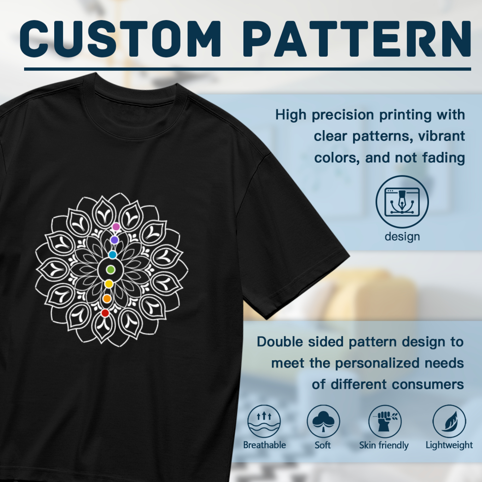 Seven Chakra Mandala Spiritual Yoga Meditation Shirt
