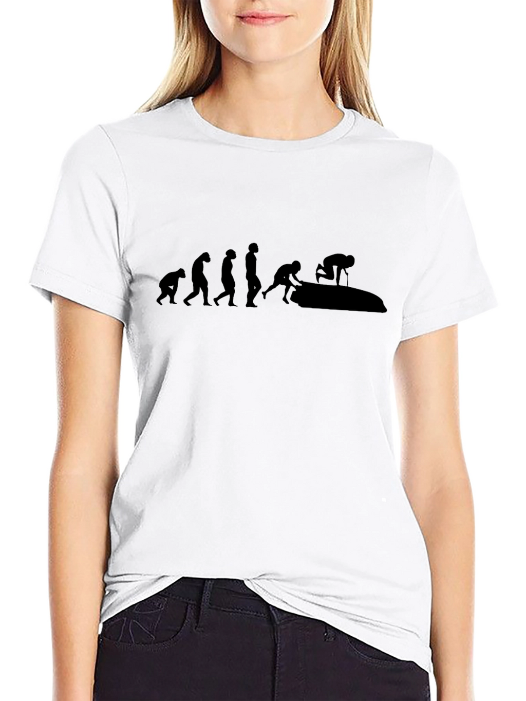 Evolution of Jetskiing Black T-Shirt