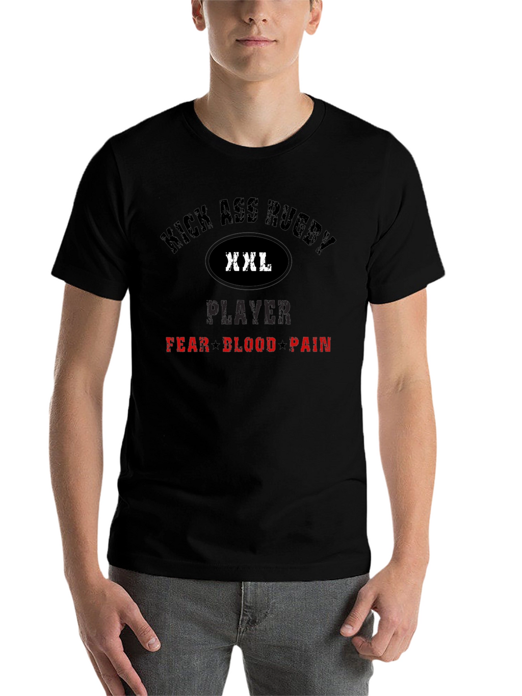Kick Ass Rugby Player Graphic T-Shirt