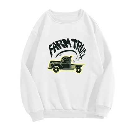 Farm Truck Sweatshirt | Vintage Old Pickup Graphic Crewneck, Retro Country Farm Life Pullover Top, Rustic Trucker Gift for Men Women