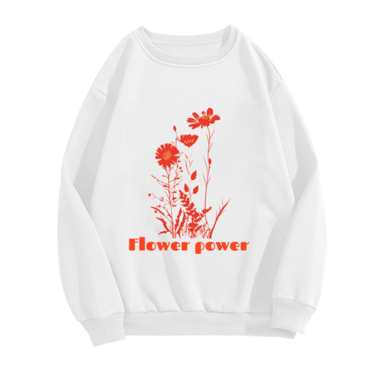Flower Power Wildflower Bouquet Retro Crewneck Sweatshirt | Botanical Boho Floral Graphic Pullover, Nature Lover Gift