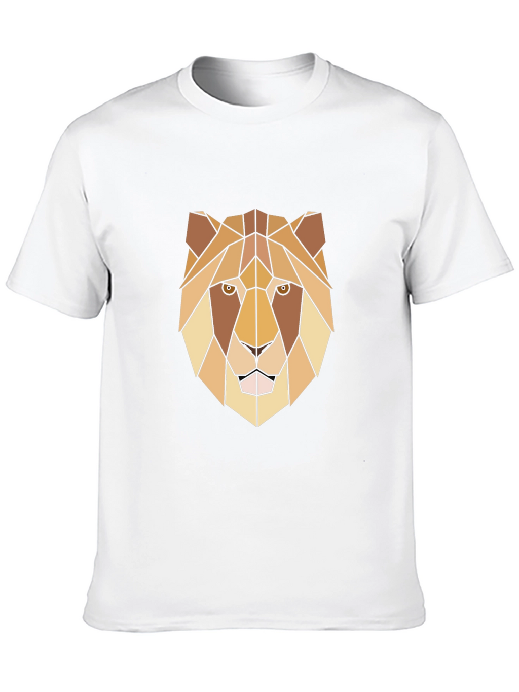 Geometric Lion Graphic Print Black T-Shirt