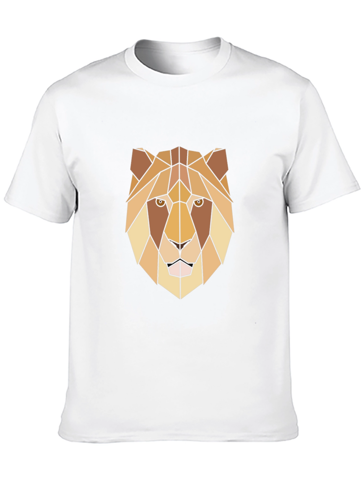 Geometric Lion Graphic Print Black T-Shirt