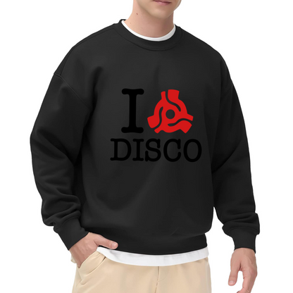 I Disco Retro Groovy Crewneck Sweatshirt, Vintage 70s Dance Music Graphic Pullover, Disco Party Lover Gift Idea