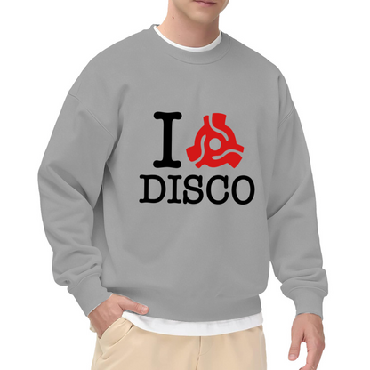 I Disco Retro Groovy Crewneck Sweatshirt, Vintage 70s Dance Music Graphic Pullover, Disco Party Lover Gift Idea