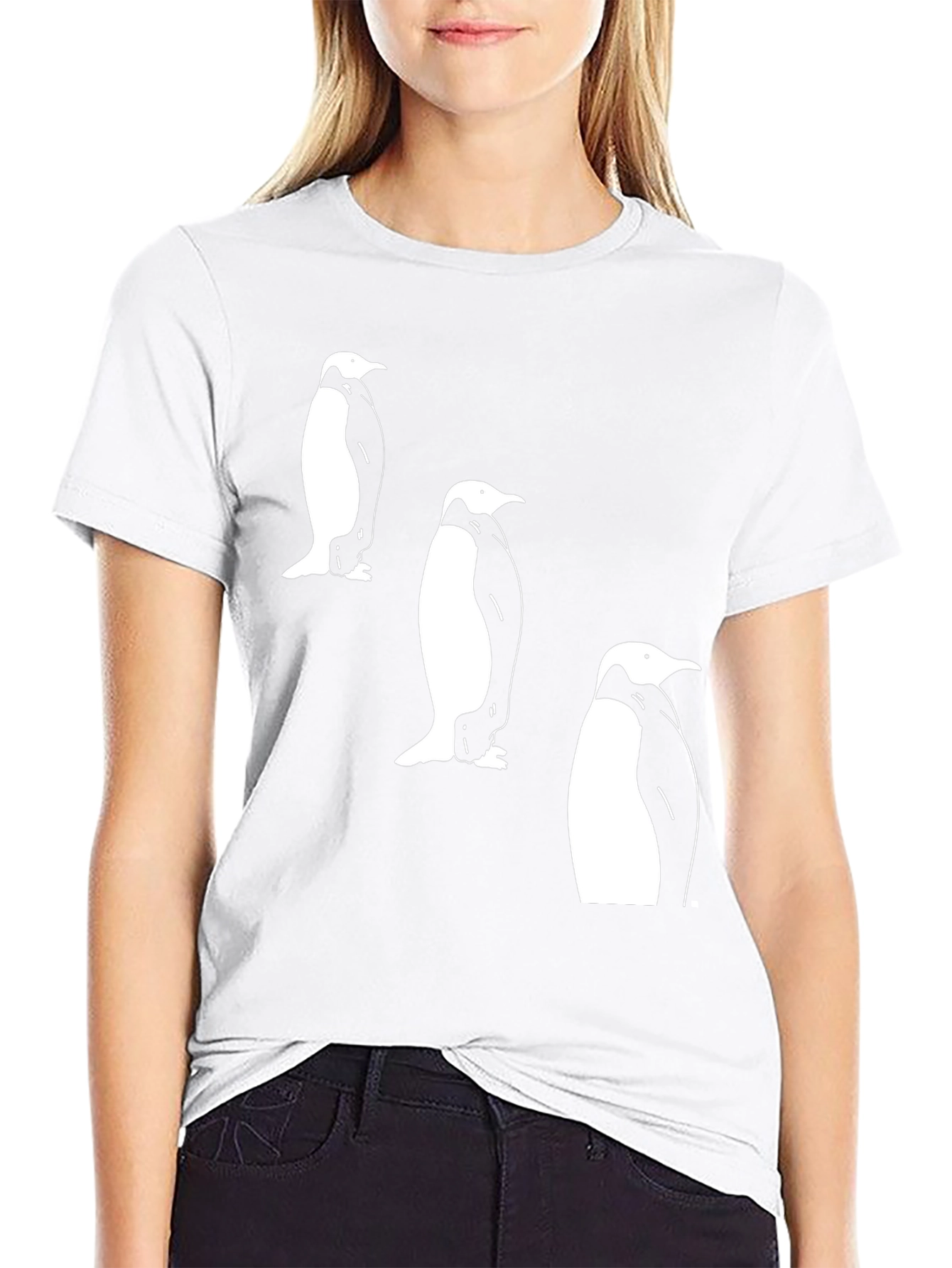 Penguin Trio Graphic Tee - Black Cotton T-Shirt