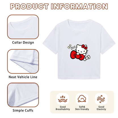 Jack Skellington Christmas Theme Red Crop Top Funny Holiday Graphic Tee