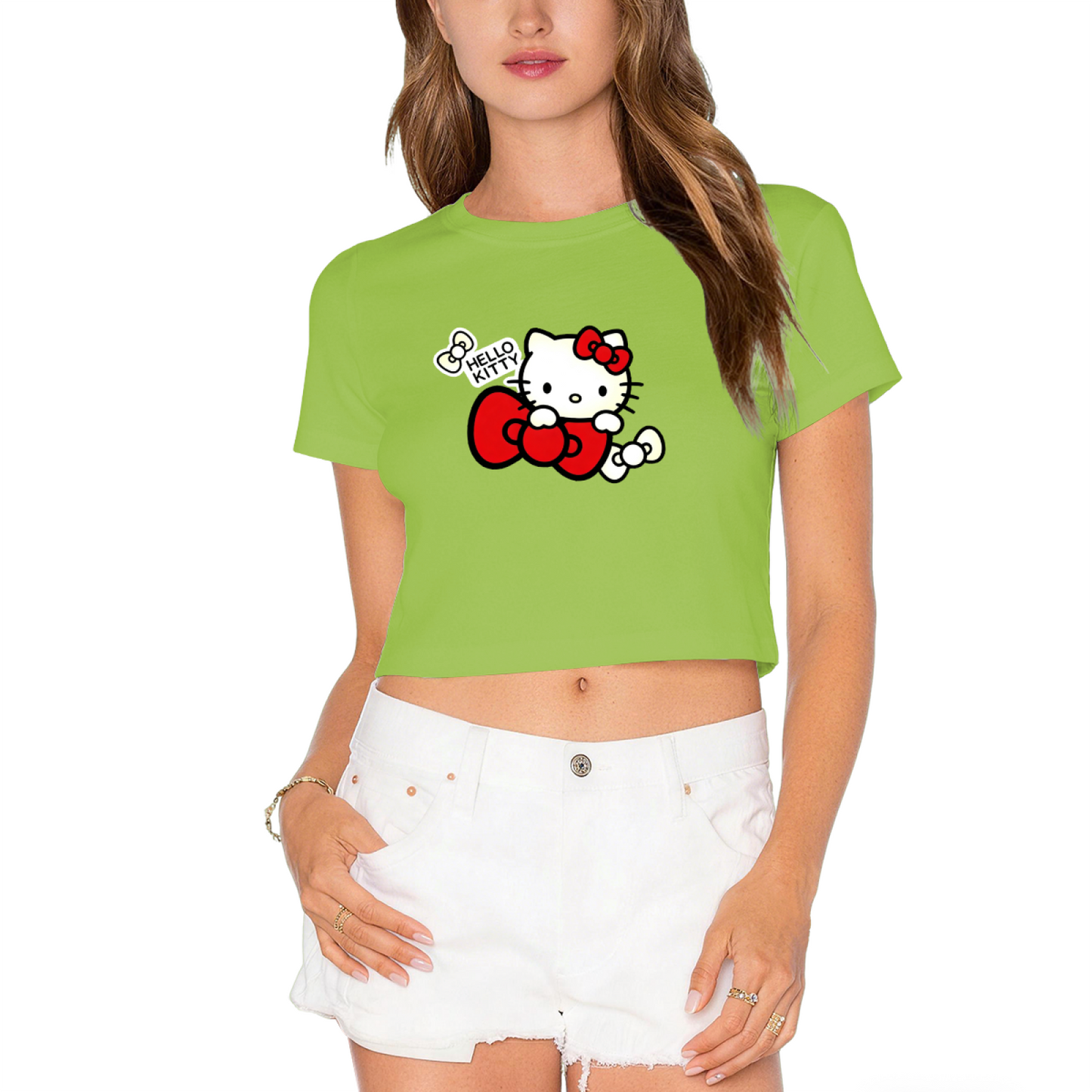 Jack Skellington Christmas Theme Red Crop Top Funny Holiday Graphic Tee
