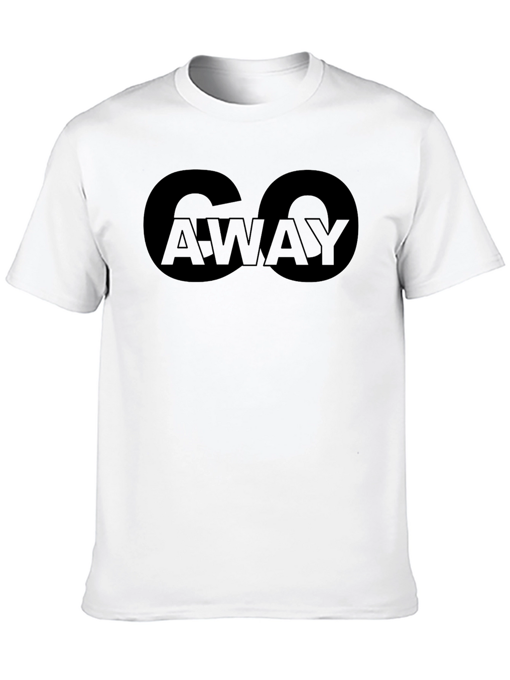 Go Away Graphic T-Shirt - Black Crew Neck Tee