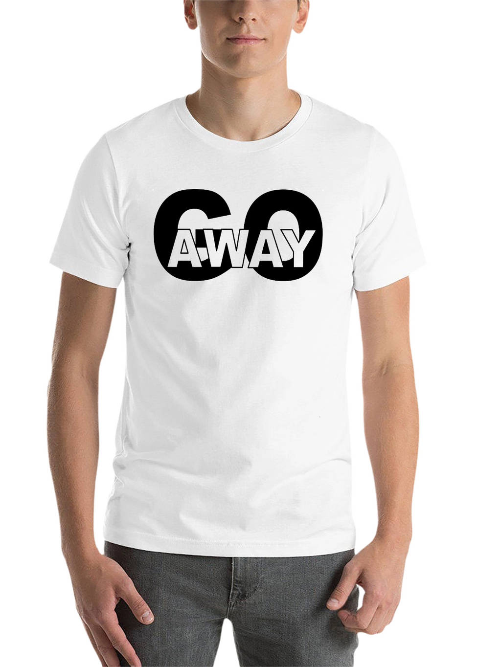 Go Away Graphic T-Shirt - Black Crew Neck Tee