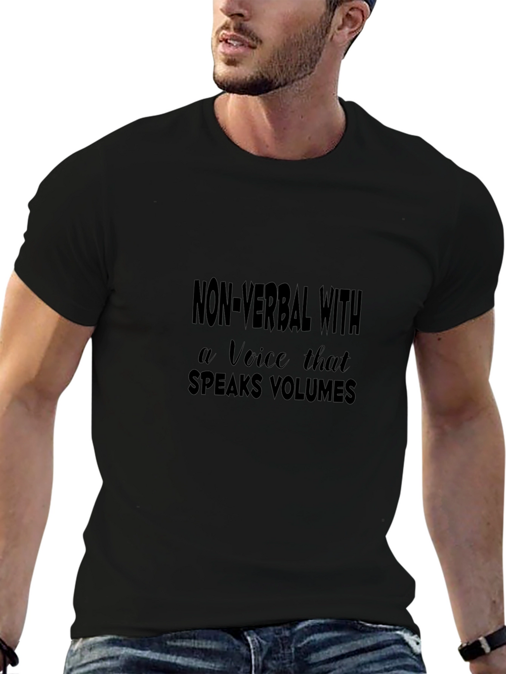Non-Verbal Speaks Volumes Black Graphic Tee