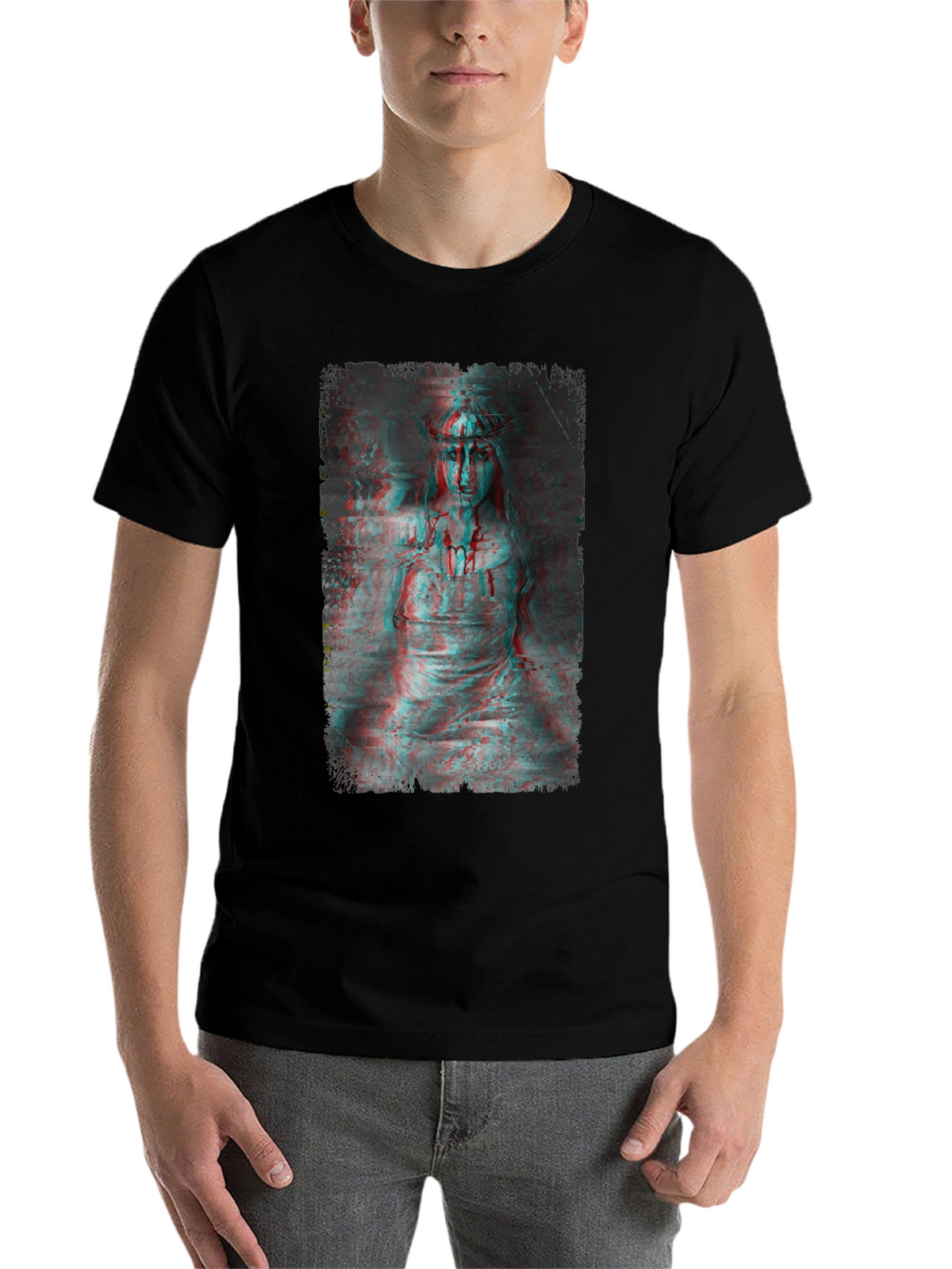 Gothic Horror 3D Graphic Print Black T-Shirt