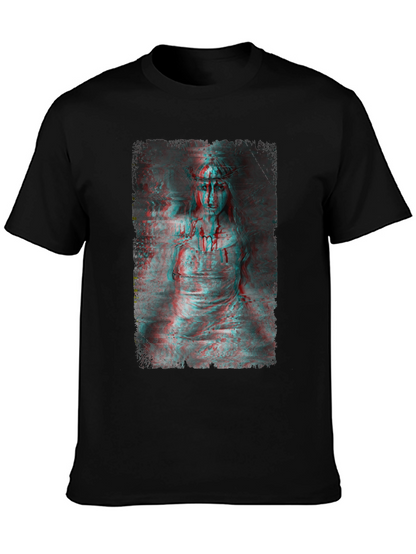 Gothic Horror 3D Graphic Print Black T-Shirt