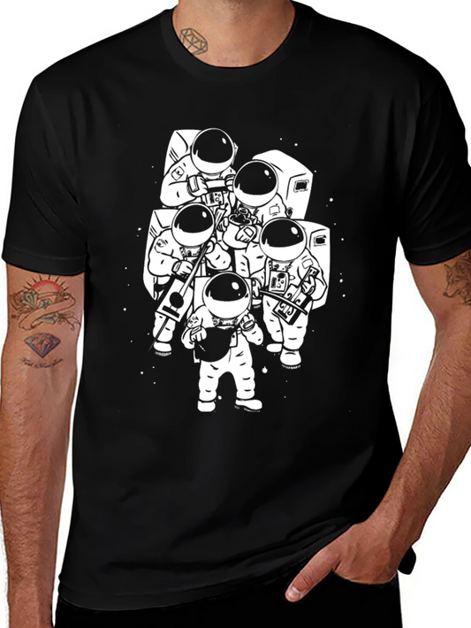 Astronaut Band Graphic T-Shirt - Black Cotton Tee