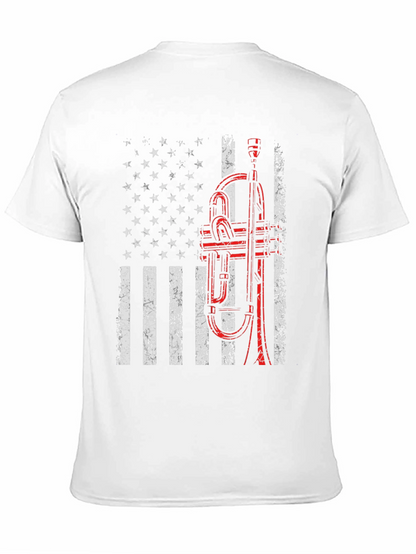 Trumpet American Flag Graphic Tee