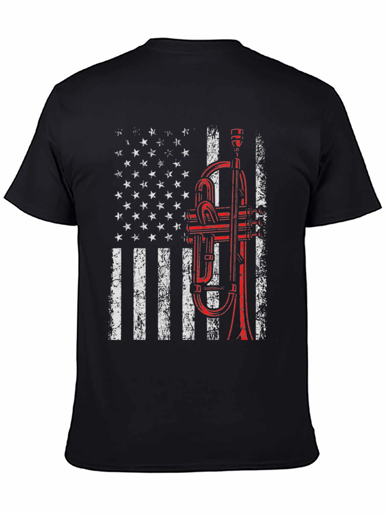 Trumpet American Flag Graphic Tee