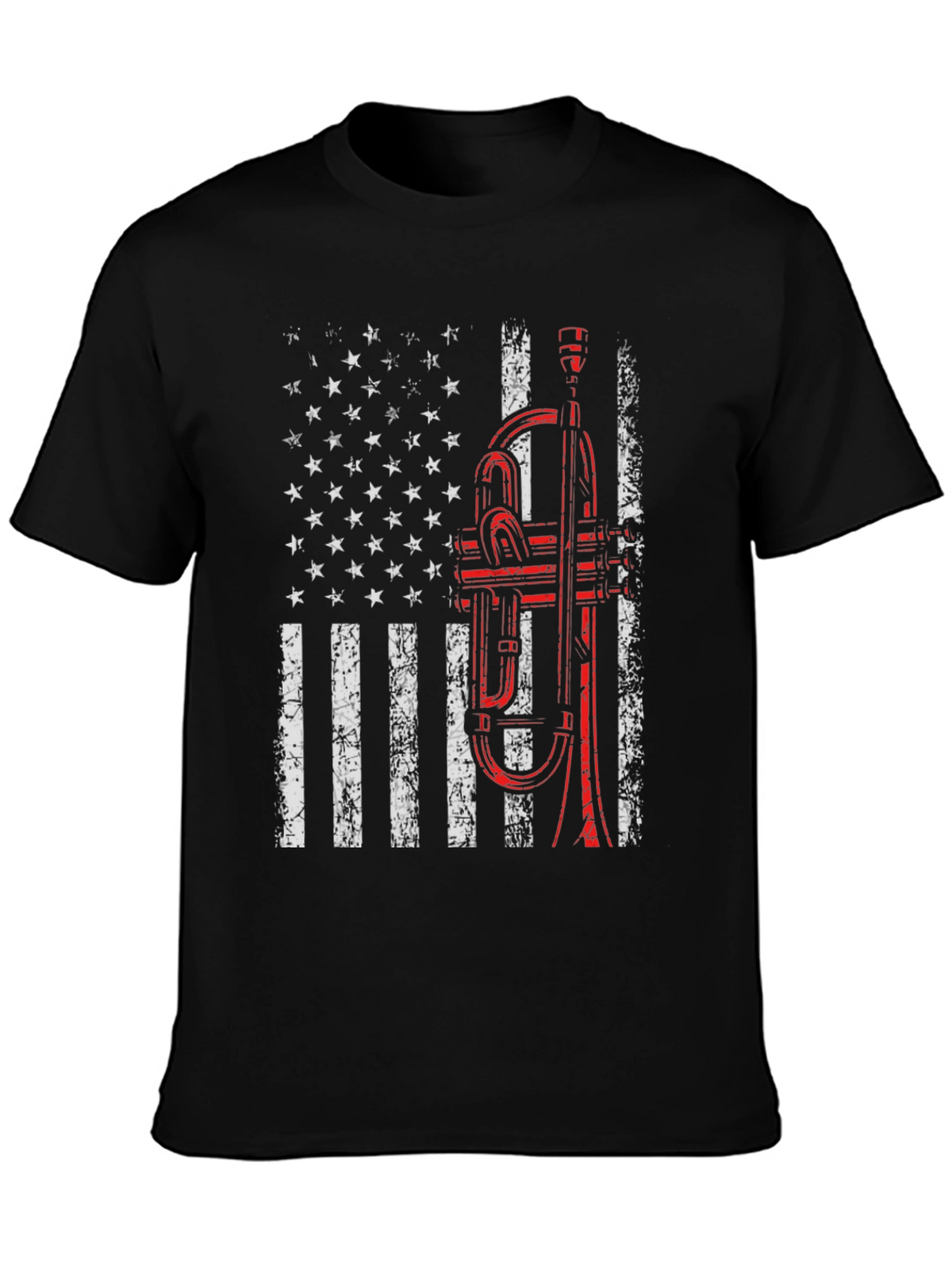 Trumpet American Flag Graphic Tee