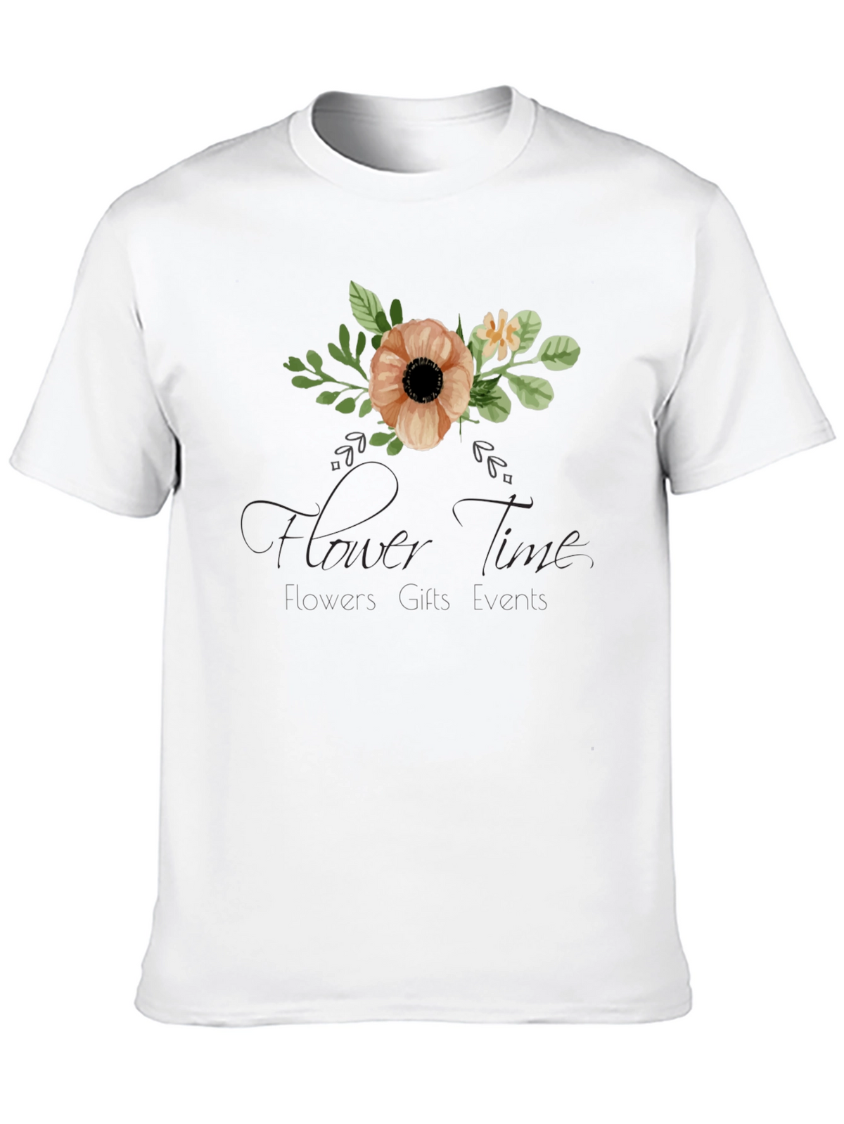Floral Time Black Graphic T-Shirt
