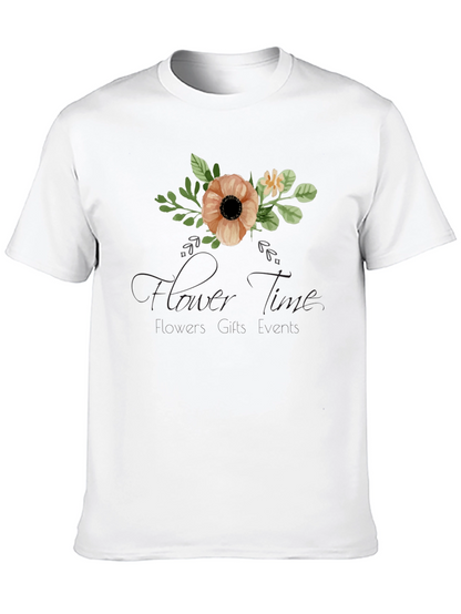 Floral Time Black Graphic T-Shirt