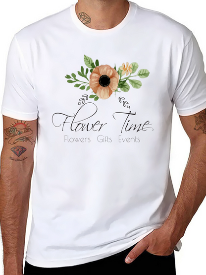 Floral Time Black Graphic T-Shirt