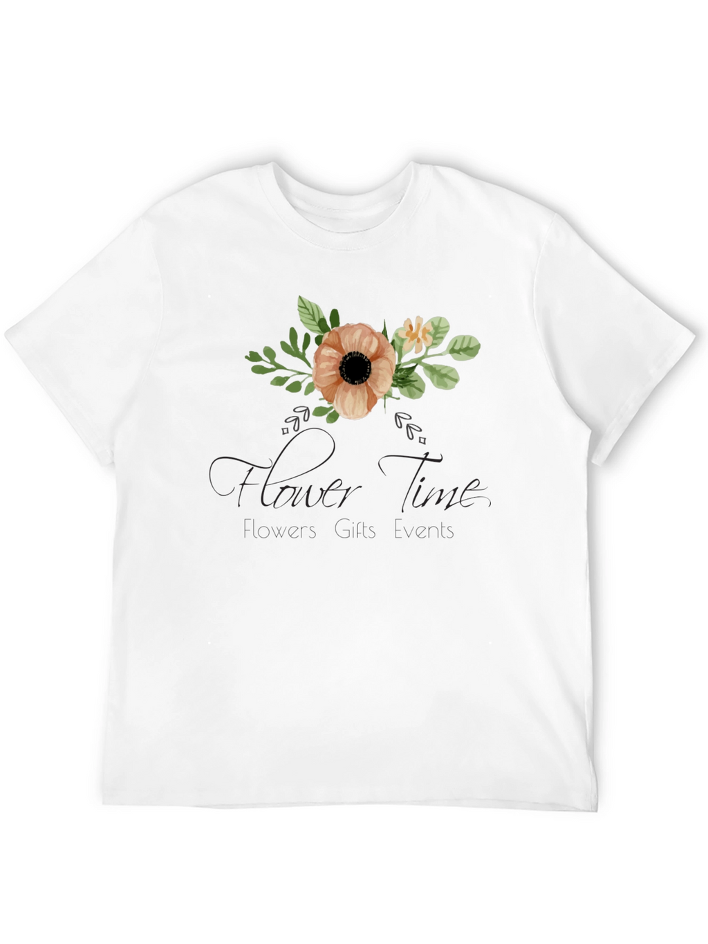 Floral Time Black Graphic T-Shirt