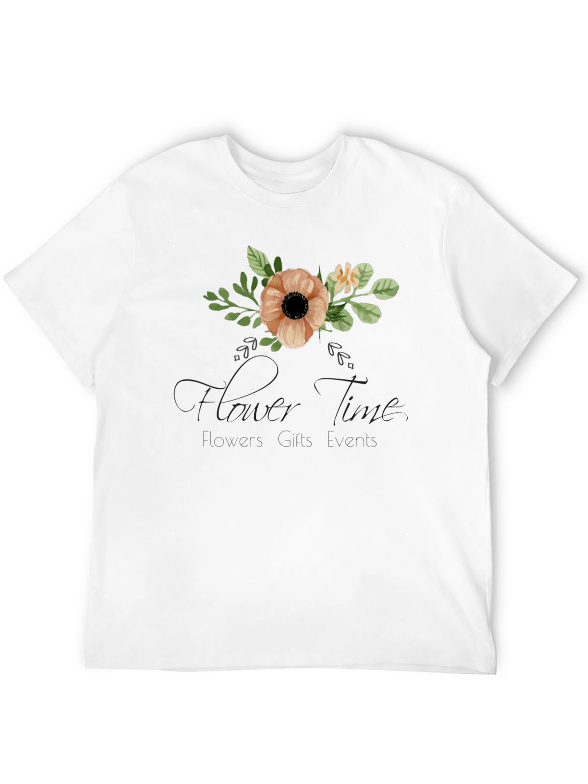 Floral Time Black Graphic T-Shirt