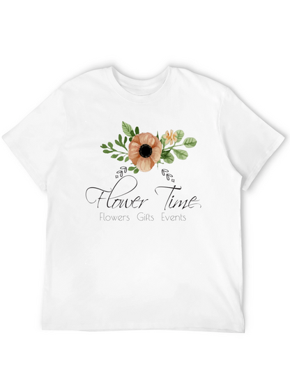Floral Time Black Graphic T-Shirt